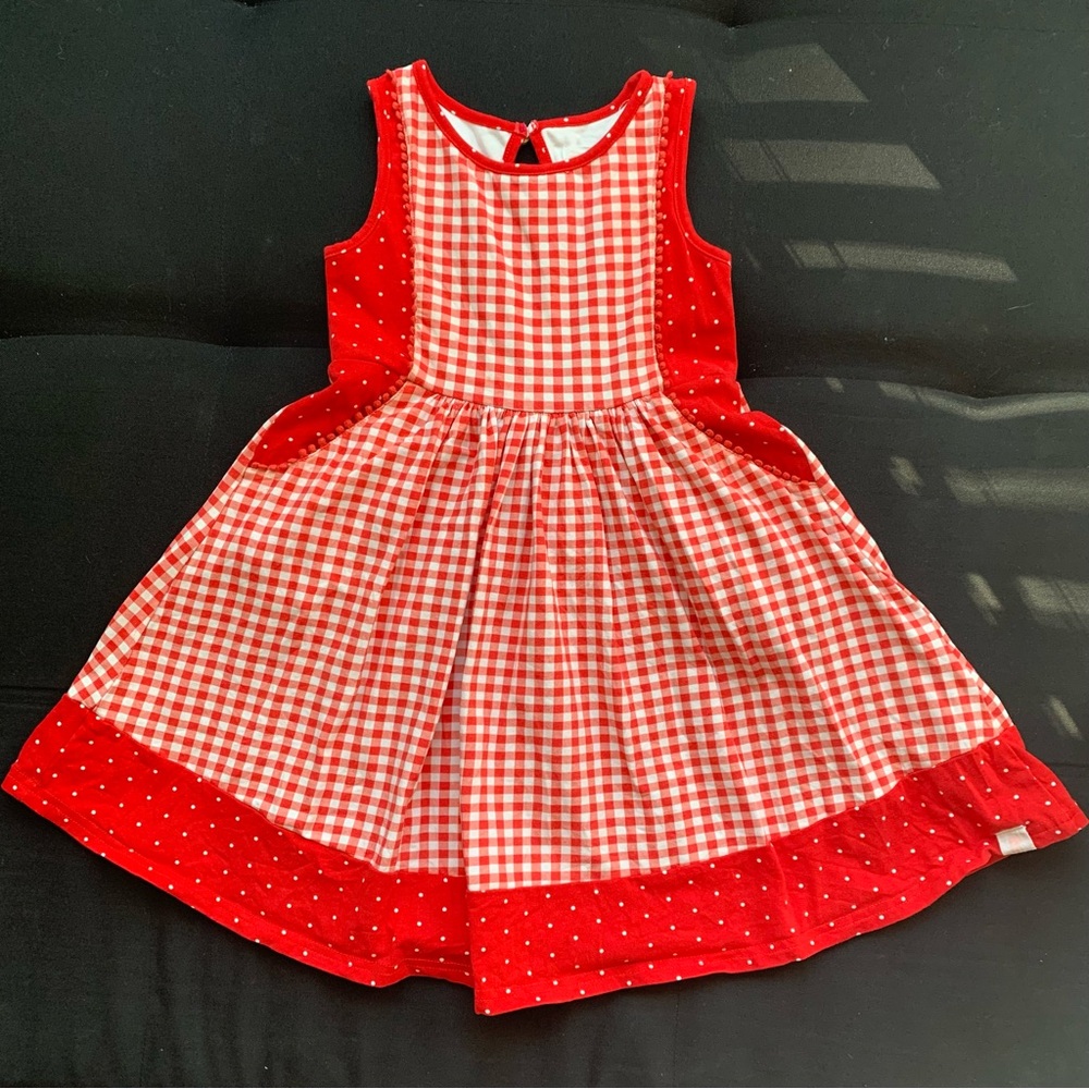 SweetHoney 5y Red Gingham Sleeveless Dress